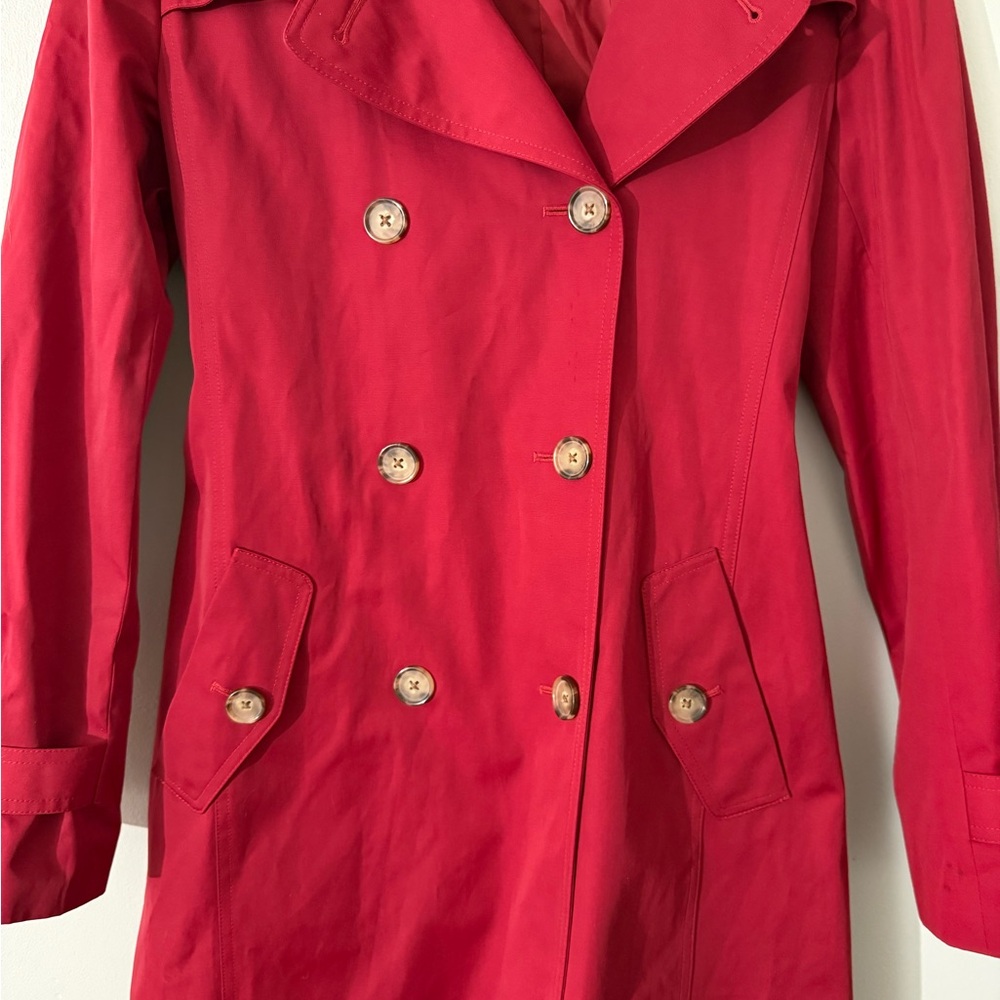 Talbots Red Trench Coat - Picture 2 of 8